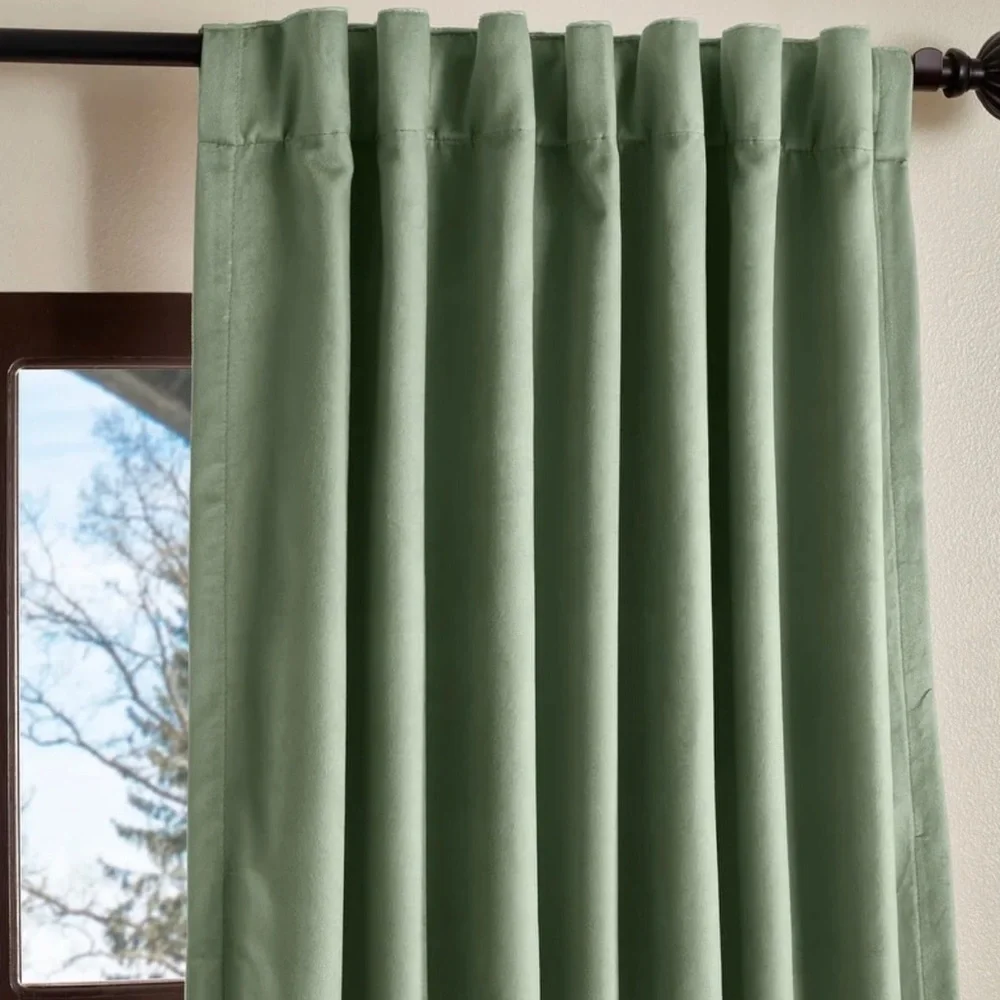🌺🌺🌺NWOT Two Olive Color Blackout Curtains Panels, 109”x50”each